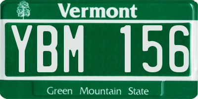 VT license plate YBM156