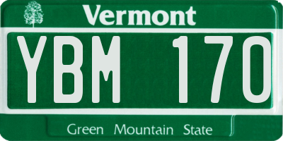 VT license plate YBM170