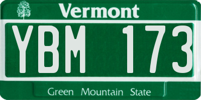 VT license plate YBM173