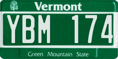 VT license plate YBM174
