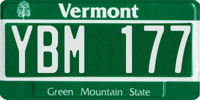 VT license plate YBM177