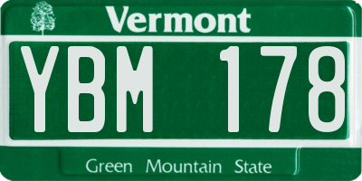 VT license plate YBM178