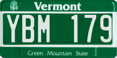 VT license plate YBM179