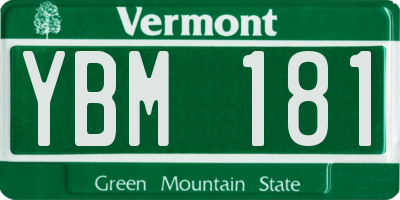 VT license plate YBM181