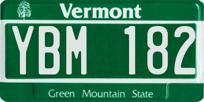 VT license plate YBM182