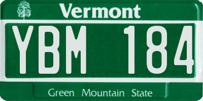 VT license plate YBM184