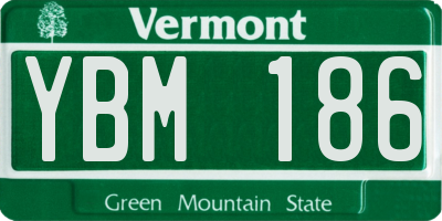 VT license plate YBM186