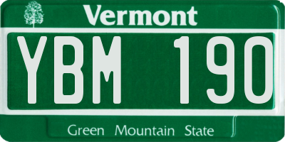 VT license plate YBM190
