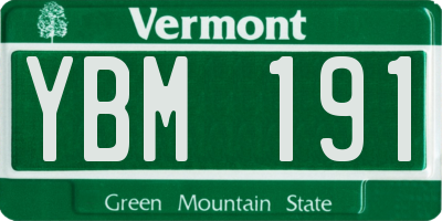 VT license plate YBM191