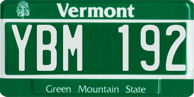VT license plate YBM192