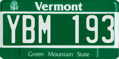 VT license plate YBM193