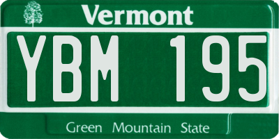 VT license plate YBM195