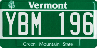 VT license plate YBM196