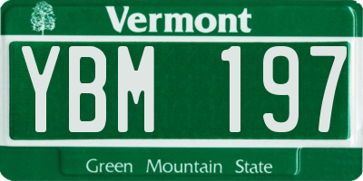 VT license plate YBM197