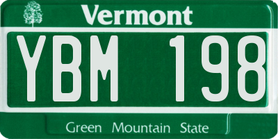 VT license plate YBM198