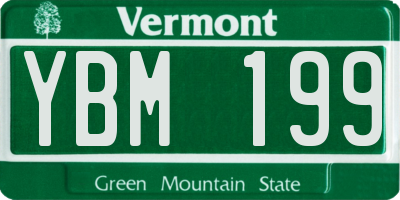 VT license plate YBM199