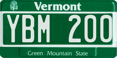 VT license plate YBM200