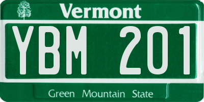 VT license plate YBM201
