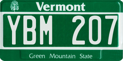 VT license plate YBM207