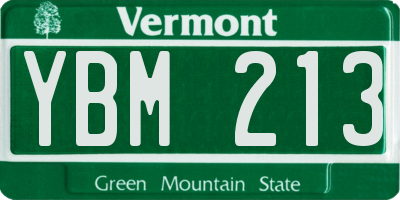 VT license plate YBM213