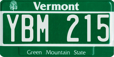 VT license plate YBM215