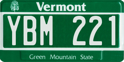 VT license plate YBM221