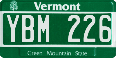 VT license plate YBM226