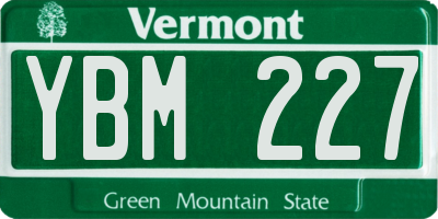 VT license plate YBM227