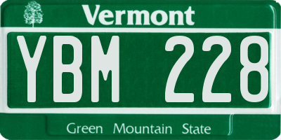 VT license plate YBM228