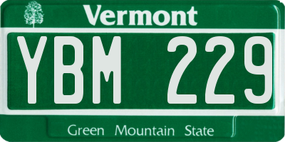 VT license plate YBM229