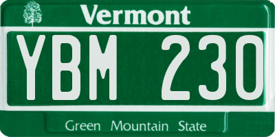 VT license plate YBM230
