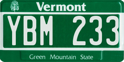 VT license plate YBM233