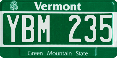 VT license plate YBM235