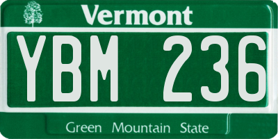 VT license plate YBM236