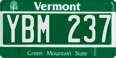 VT license plate YBM237