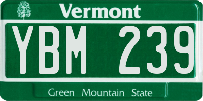VT license plate YBM239