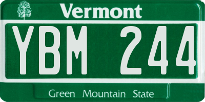 VT license plate YBM244