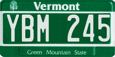 VT license plate YBM245