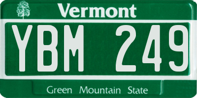VT license plate YBM249