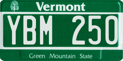 VT license plate YBM250