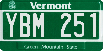 VT license plate YBM251