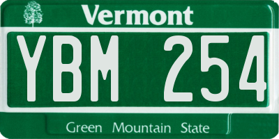 VT license plate YBM254