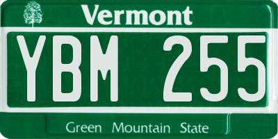 VT license plate YBM255
