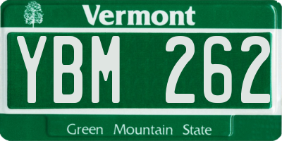 VT license plate YBM262