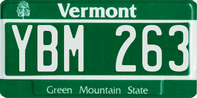 VT license plate YBM263