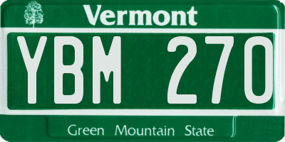 VT license plate YBM270