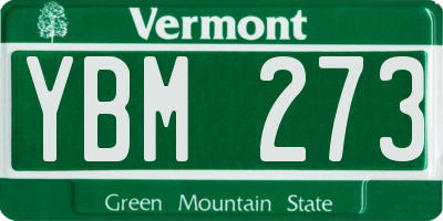 VT license plate YBM273