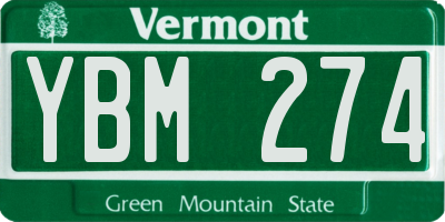 VT license plate YBM274