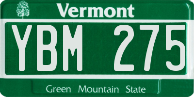 VT license plate YBM275