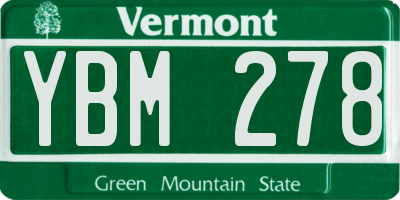 VT license plate YBM278